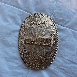 Vintage Bronze Oil Rig Belt Buckle